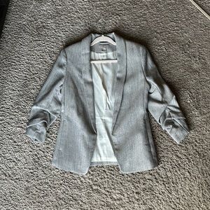 H&M Grey and White Herringbone Blazer